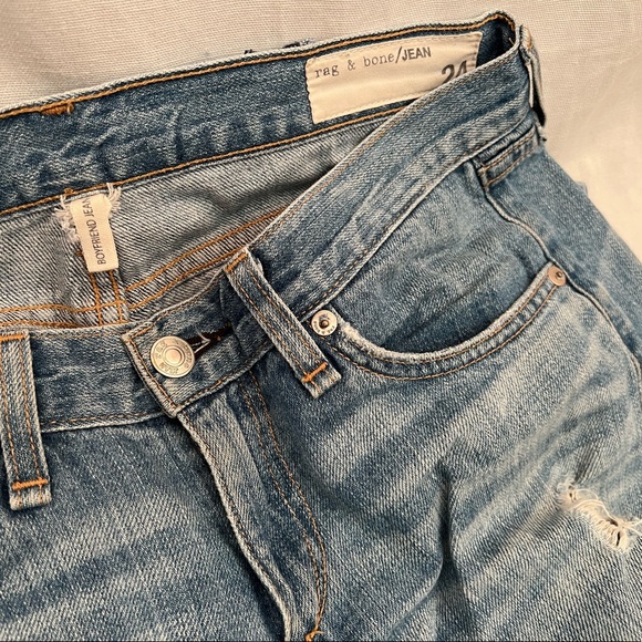 Rag & Bone Boyfriend Jean in Moss w/ Holes color sz 24 - Picture 8 of 11